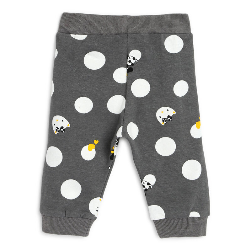 Girls Dark Grey Printed Long Trouser image number 1